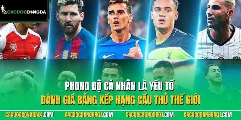 Phong độ cá nhân là yếu tố đánh giá bảng xếp hạng cầu thủ thế giới